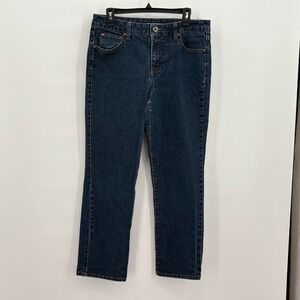 Bandolino Blu Mandie Straight Leg Jeans Dark Wash Blue Size 12 DB2207X Womens